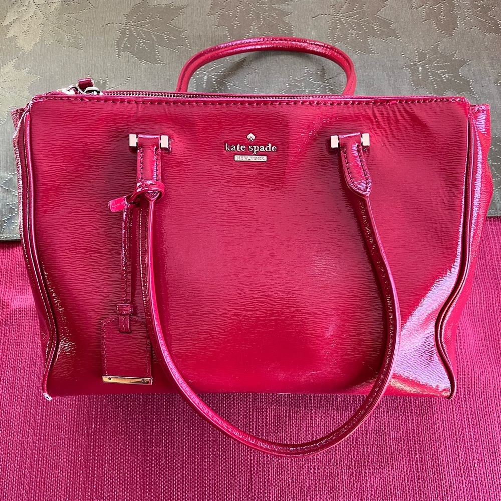 Kate Spade red patent leather handbag